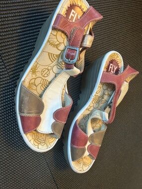 Fly London Leather T-Strap Sandal